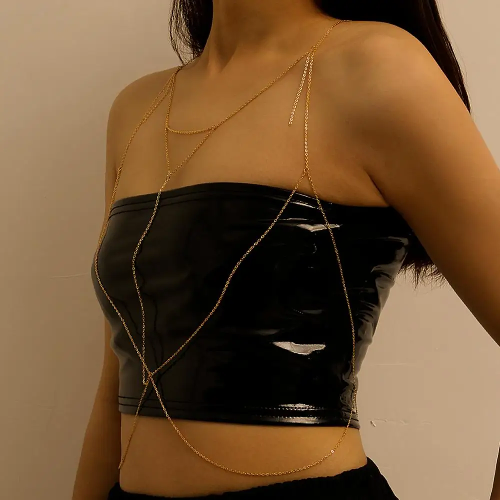 Многослойное богемное сексуальное ожерелье на грудь с кисточками цепочка для