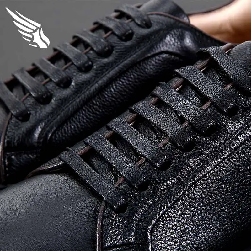 1 пара вощеных шнурков на плоской подошве кожаная Водонепроницаемая