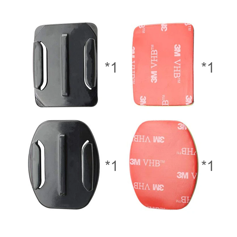 Set A 4Pcs Flat Curved Mount Set Sticker 3M Adhesive for GoPro Hero 8 7 6 5 4 Sjcam Yi 4K Eken DJI Osmo Action Sport Camera Accessory - Цвет: Set A