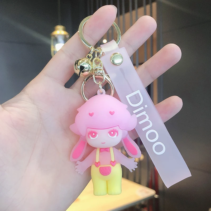 

Cute fashion couple keychain girl ke love schoolbag pendant car key chain cartoon doll creative small jewelry
