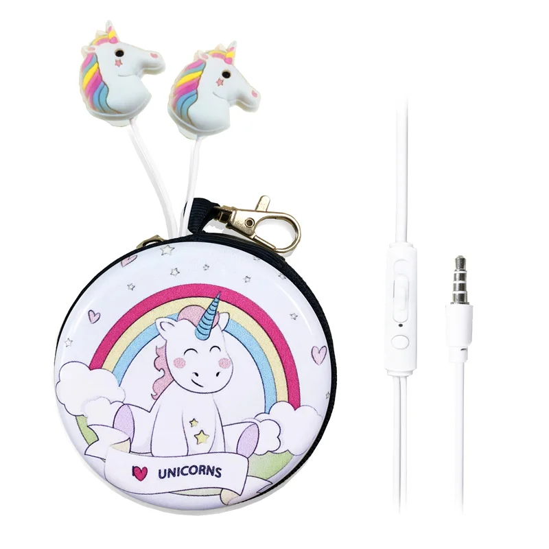 Смешные Мультяшные наушники с единорогом для геймеров музыкальные