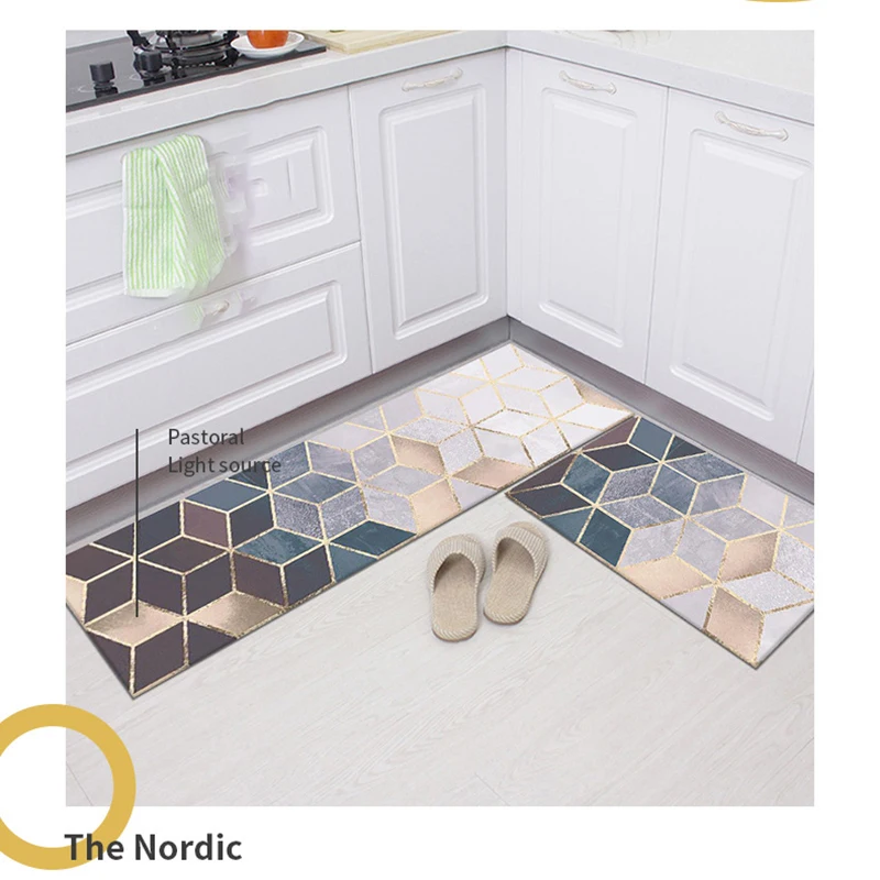 Противоскользящий напольный коврик с длинной полосой маслостойкий кухонный