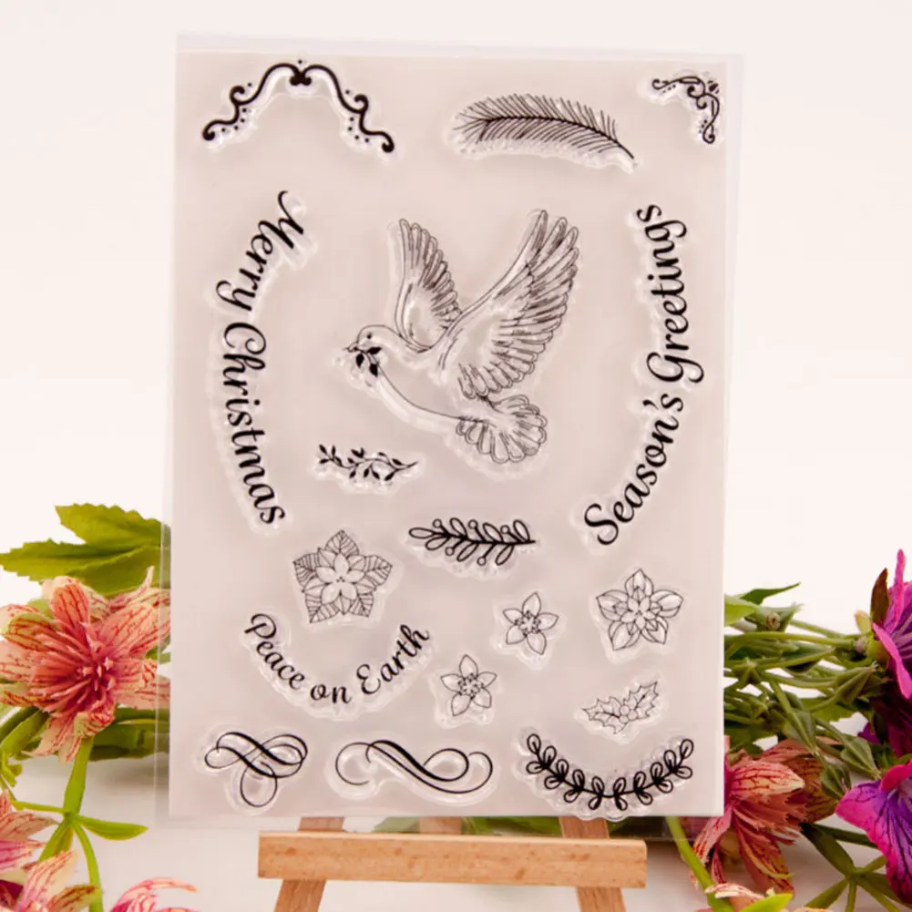 

Peace Dove Metal Cutting Dies Feather Clear Stamp Dies and Stamp Set for Card Crafts Cutting Die for Scrapbook