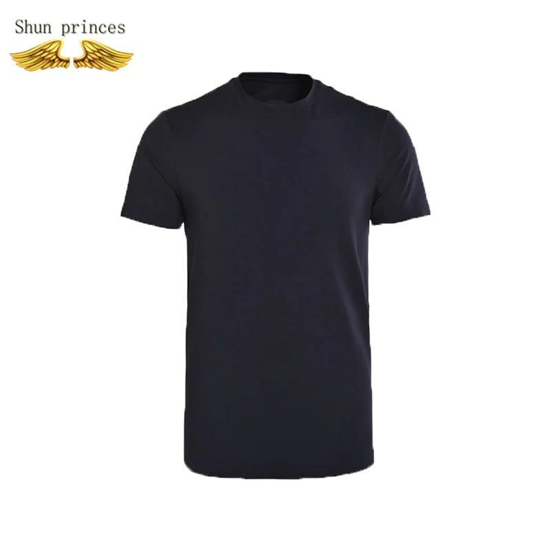 Одноцветная футболка мужская спортивная Уличная Повседневная круглый воротник