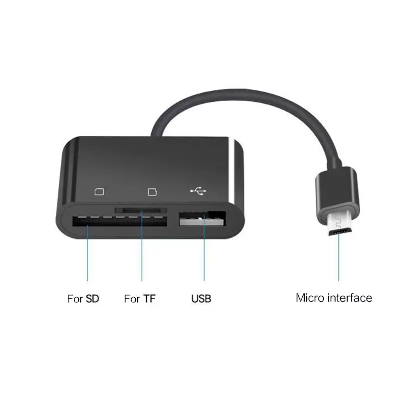 Multi-function 3 in 1 Micro USB Card Reader Adapter Support for SD/TF Phone Mouse Camera Flash Drive |