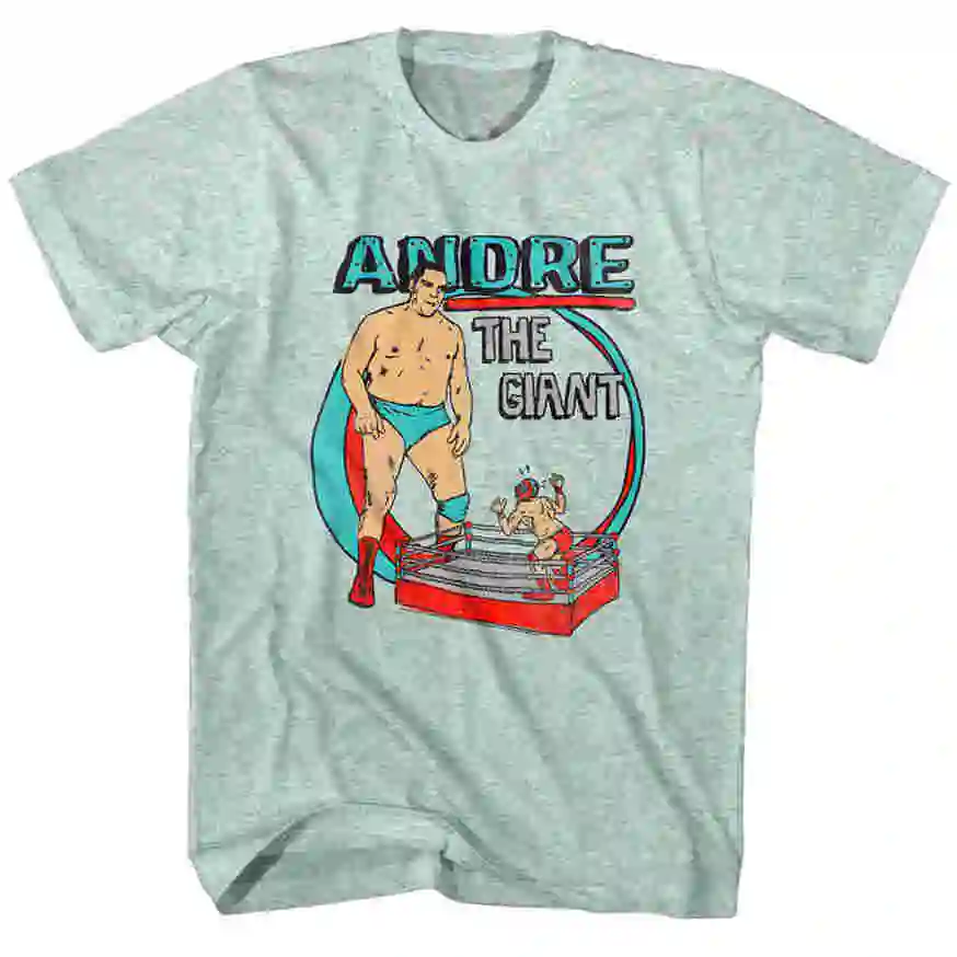 Andre гигантский массивный борец мультфильм мужская футболка большой эскиз бойцов