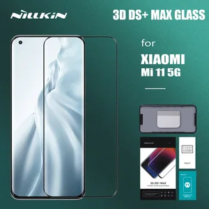 nillkin for xiaomi mi 11 5g glass 3d ds full cover tempered glass safety screen protector for xiaomi mi11 mi 11 5g glass film free global shipping