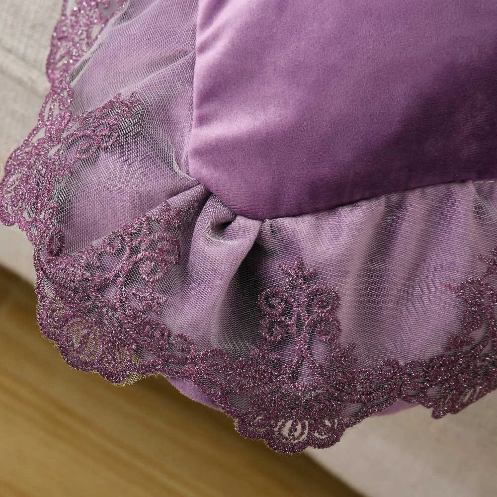 Роскошный кружевной дизайнерский цветочный бархатный лоскутный чехол для