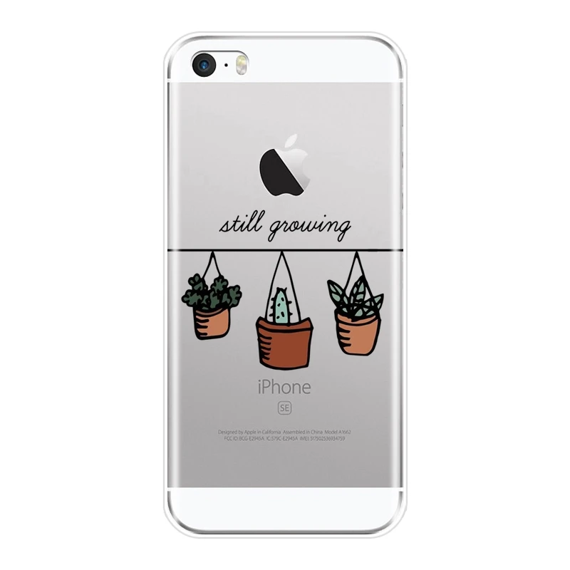 Cactus Flora Cute Flower Green Plants Cacti Floral Back Cover For iPhone 5C 5S SE 5 S Soft Silicone Phone Case 4S 4 |