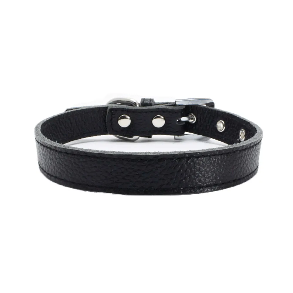 Ошейник из мягкой кожи для собак регулируемый поводок щенков и кошек 6 цветов