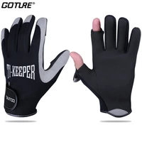 goture ti keep winter fishing gloves 2 fingers cut s m l xl waterproof anti slip gloves for male breathable ice fishing gloves