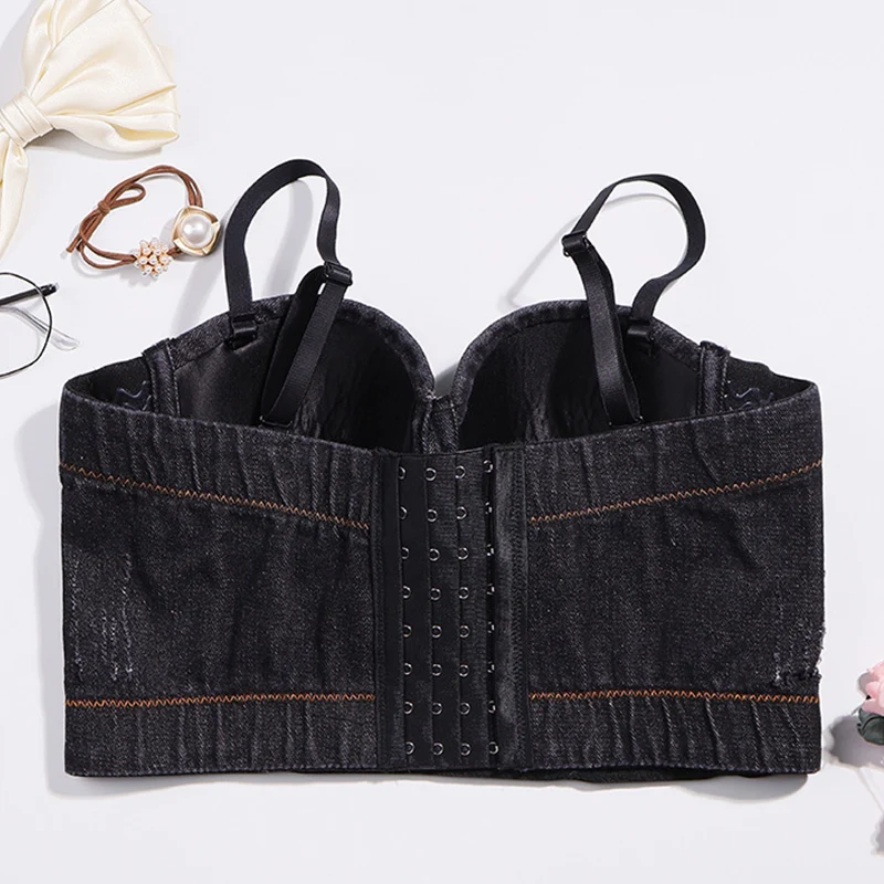 

Diamond Stitching Snowflake Women Camis Denim Tube Top Sling Corset Bra Stage Costumes Skinny Camisoles Sexy Shiny Camis Femme