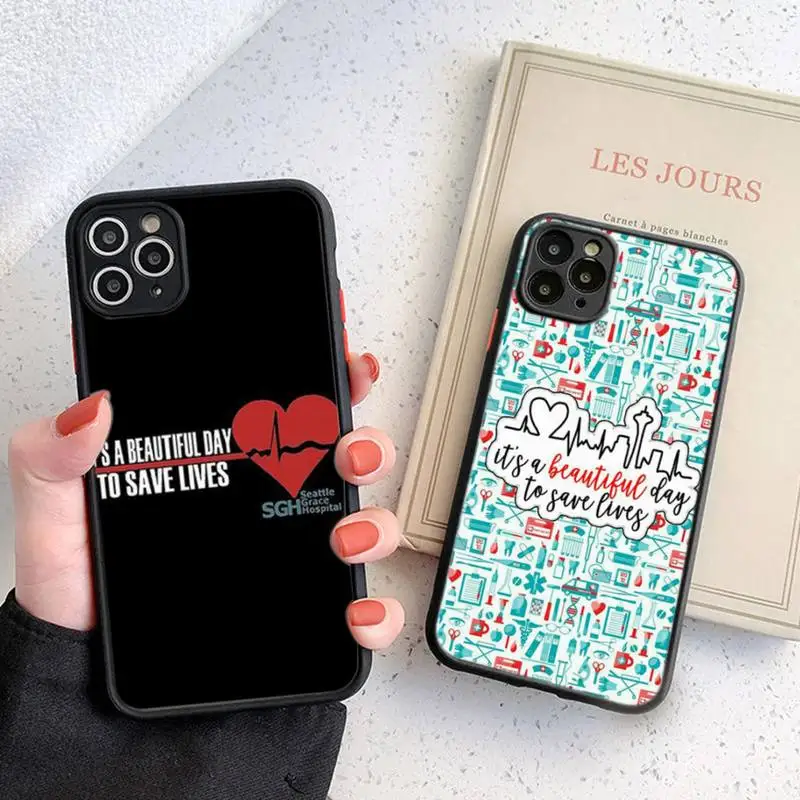

American TV Gray Anatomy High Quality Phone Case Black Transparent Matte For IPhone 7 8 11 12 S Mini Pro X XS XR MAX Plus Cover