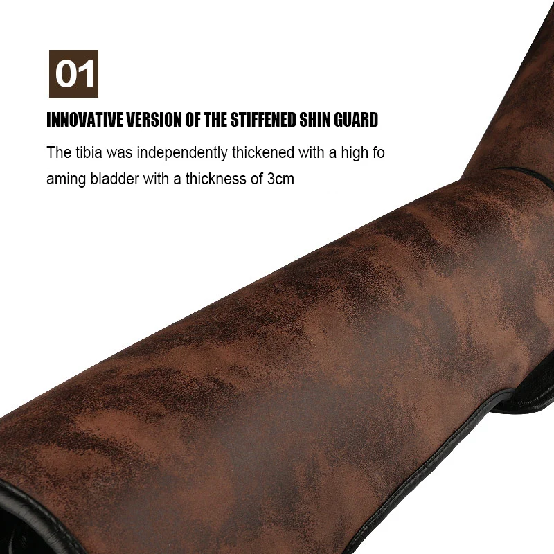 Накладки для ног кожаные в стиле ретро тайского бокса MMA тхэквондо|Щиток на