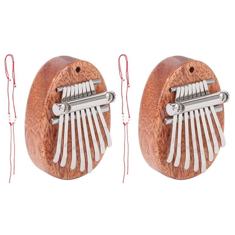 

2X 8 Key Mini Kalimba Exquisite Finger Thumb Piano Marimba Musical Good Accessory Pendant Gift