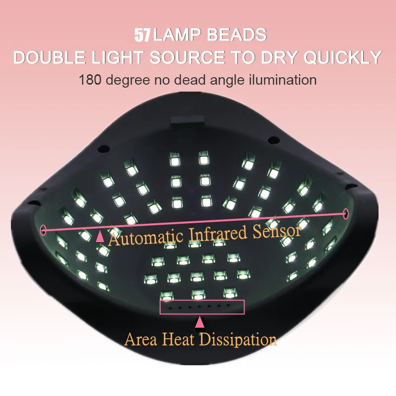 Лампа для сушки гель-лака ногтей 180 Вт макс. светодиодов 57 | Красота и здоровье