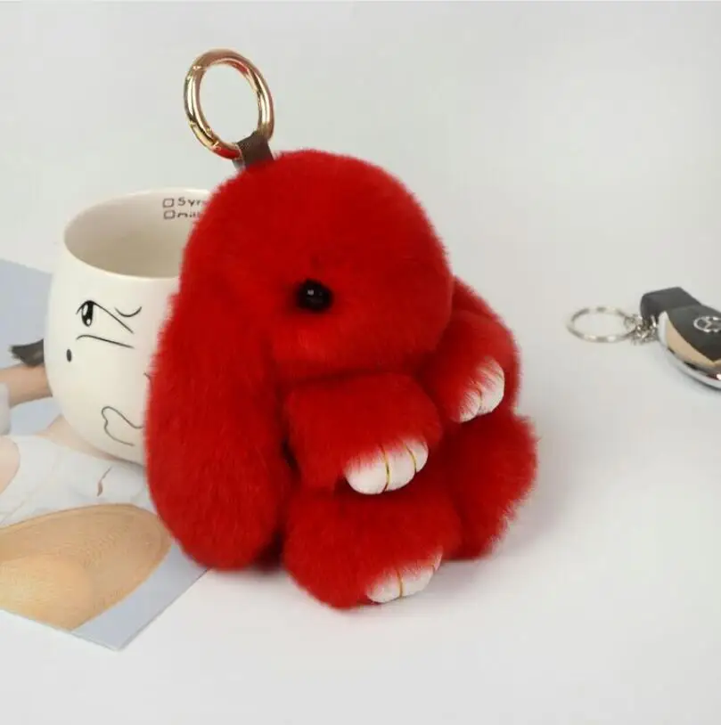 Jisensp Симпатичные Детские брелки из натурального кроличьего меха для женщин сумка