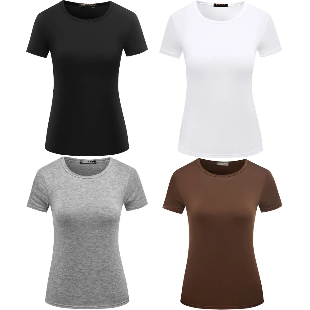 

Футболка женская хлопковая с коротким рукавом, 5 цветов