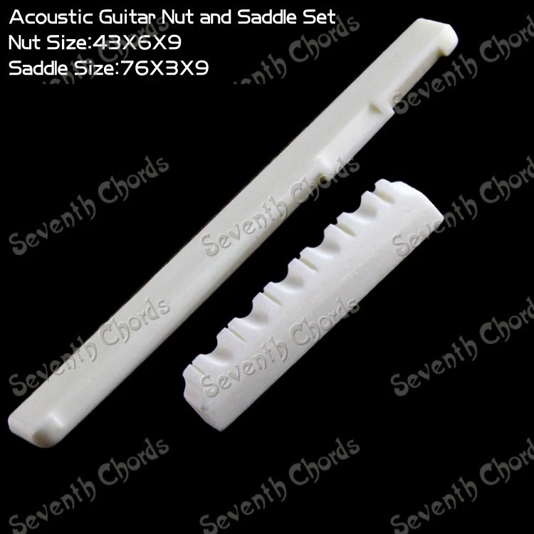 

A Set Bone Flower Shape (43x6x9mm) Nut & (76*3*9mm) Bridge Saddle for Acoustic Guitar
