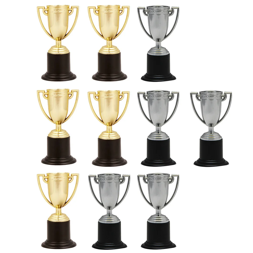 

10Pcs Creative Trophy Model Home Desktop Decoration Kids Golden Silver