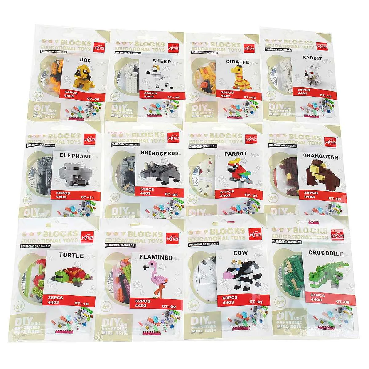 

Детский конструктор «сделай сам», маленькие детали животного, можно собирать в автомобиль, самолет, развивающие игрушки, 12 комплектов