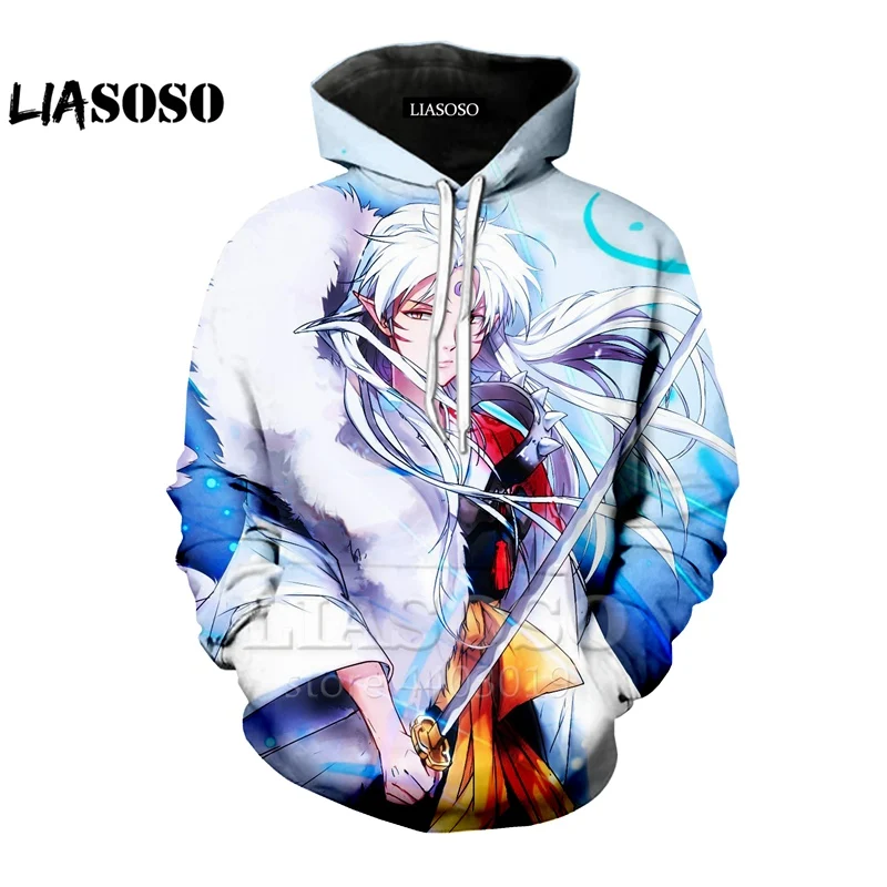 Модные толстовки liaseo для мужчин и женщин Аниме Inuyasha толстовка с 3D принтом