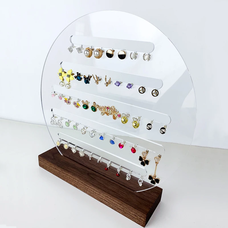 

Newest earring stands earring holder for jewelry organizer jewelery jewellery display case earing props wooden and acrylic