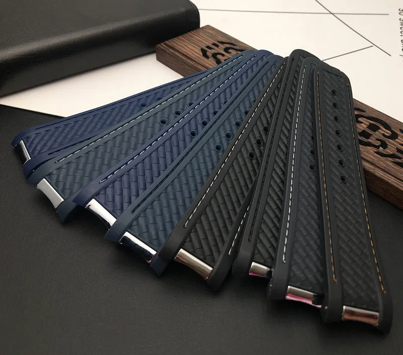 Мягкий 20 мм ремешок изогнутый конец силиконовый резиновый для часов с