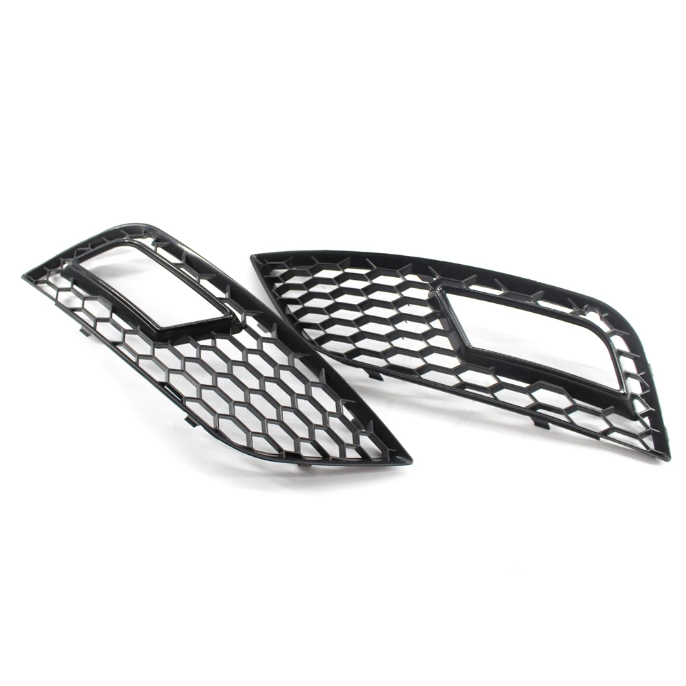 

Black Pair Honeycomb For A4 B9 2013-2016 Mesh Fog Light Open Vent Grill Intake Cover Grille Car Part