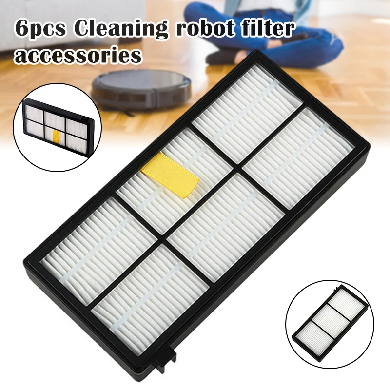 

6pcs Hepa Filters Replacement Parts for Iobot 870/800/880/960/980 Vacuum Accessories RERI889