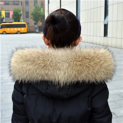 Genuine Real Raccoon Fur Collar Scarves Natural Raccoon fur Shawl Women Parka Coat Hood Trim Collar warm Fashion solid wrap - Цвет: 1