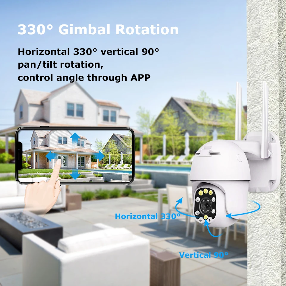 1080P HD PTZ камера Wifi уличная купольная беспроводная домашняя видео CCTV камера наблюдения 2MP Pan Tilt 4 X цифровой зум сетевая камера