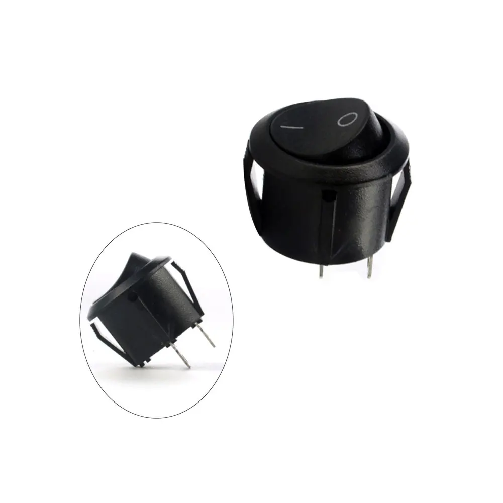 

1PC 23mm Diameter Small Black Round Rocker On Off Switch I/O Tiny Mini DC SPST Circular ON-OFF Rocker Plastic Push Button Switch