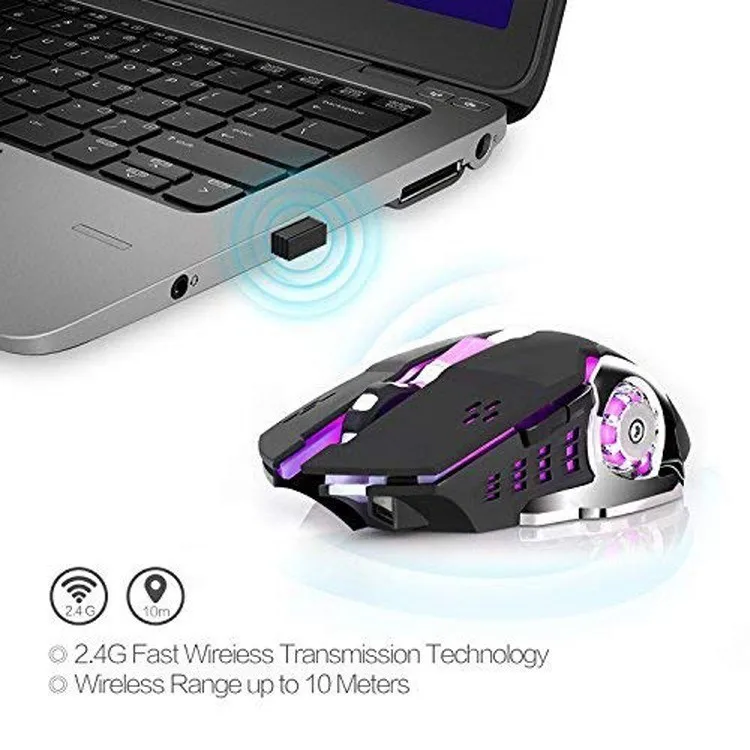 Wireless Rechargeable Gaming Mouse Sem Fio Backlight Optical Silent 1800DPI USB 2.4G Mice Game Mause For Overwatch Gamer Dota 2 |