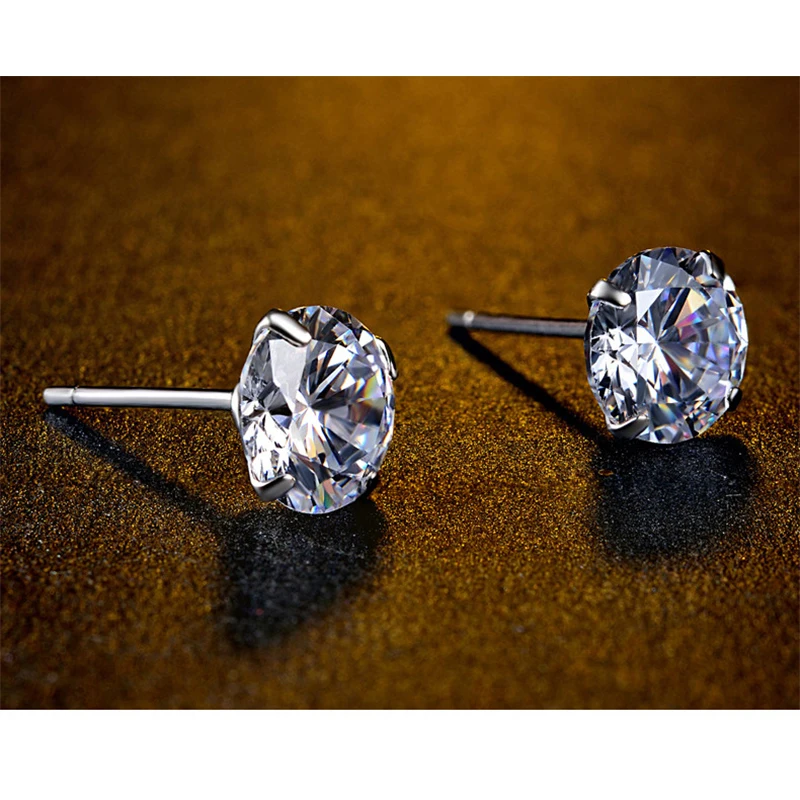 925 пробы серебряные серьги гвоздики для женщин Four Prong SONA Stone Trendv подарок на
