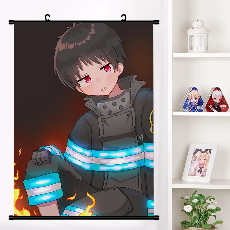 O Аниме Enn No Shouboutai Fire Force Arthur Boyle Iri Настенная роспись настенный плакат Otaku коллекция домашнего декора - Цвет: O