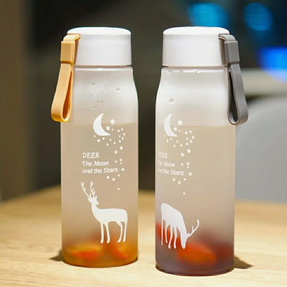 

Frosted plastic cup shake sound network red lovely Korean student lovers portable Creative Cup