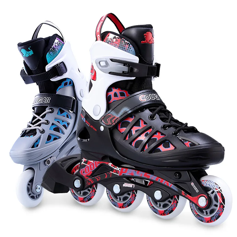 

Pu Rubber Inline Roller Skates Professional Skating Shoes Racing Skate 4 Wheels For Adult Women Christmas Gift Outdoor Sports
