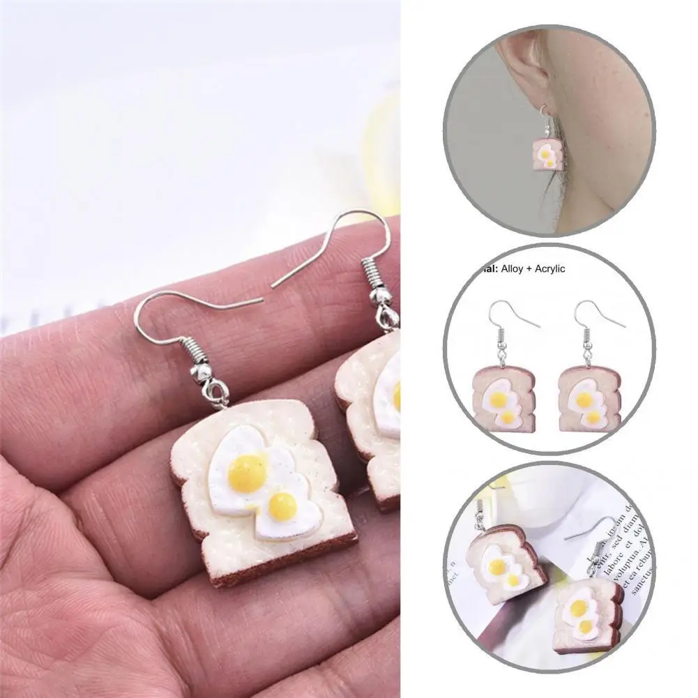 

Funny Accessory Wear-resistant Funny Bread Drop Earrings for Festival