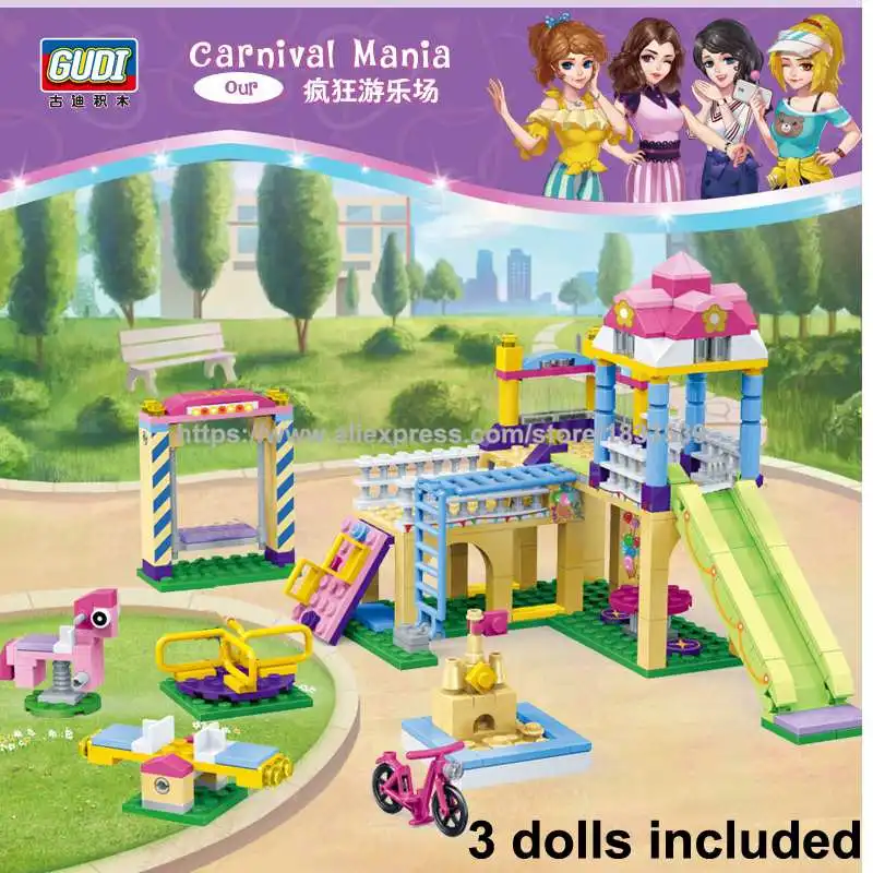 

carniva City Playground Building Blocks Bricks Education Sets Toys for Girls Gift Compatible with Friends