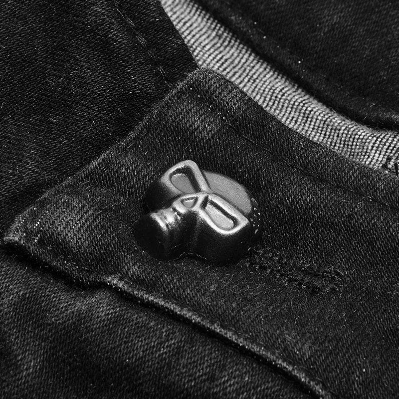 Панк рейв для женщин панк Рок Slim Fit потертые черные цветочные джинсовые брюки повседневные готические уличные мотоциклетные обтягивающие джинсы