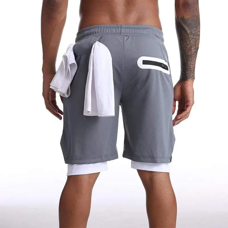 

Double layer Jogger Shorts Men 2 In 1 Sport Shorts Quick Dry Gym Fitness Training Beach Shorts Summer Running Shorts Sweatpants