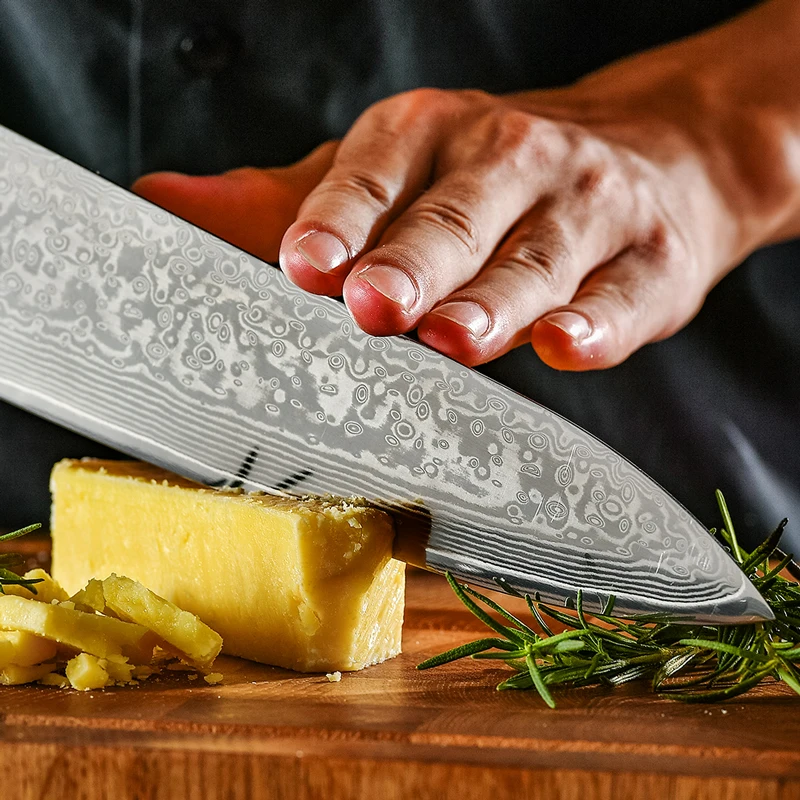 Нож для нарезки мяса Gyuto VG10 кухонные ножи из стали Дамасского плетения 67 слоев