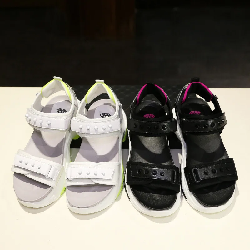 

Sandals Women's Fashion Sports Thick Bottom Casual Comfortable Mesh Beach Shoes 2019 Summer New Color Matching Women's Shoes