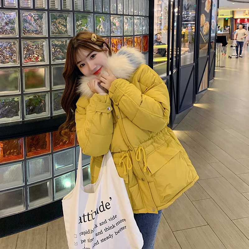 Новое поступление 2019 парка с капюшоном из искусственного фу модная тонкая