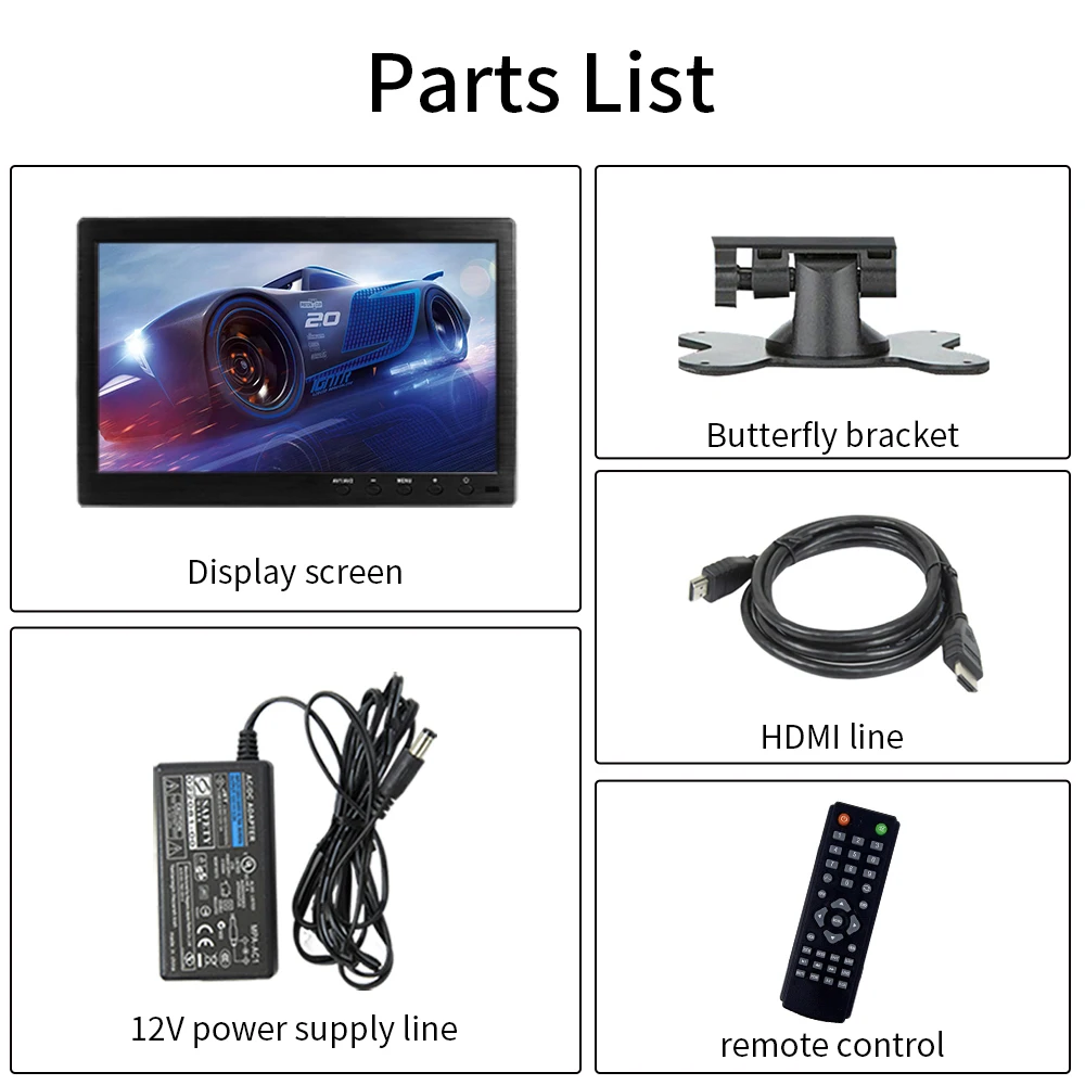 

10.1 Inch Portable Monitor 1920x1200 for PS3/PS4 XBOX360 Raspberry Pi System CCTV with VGA HDMI BNC USB Touch Screen PC display