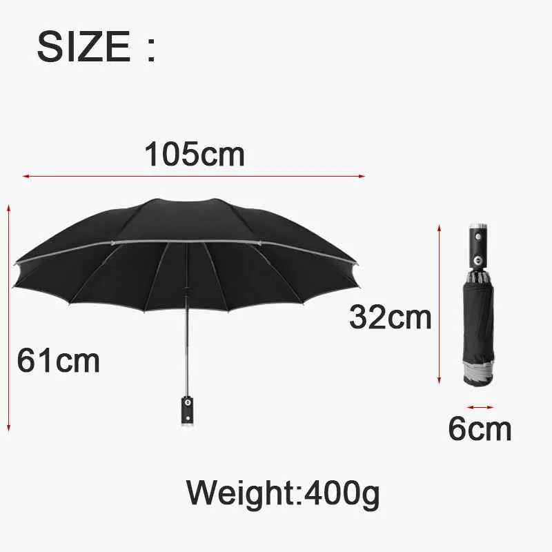 

LED Folding Automatic Rain Umbrella Rain Women Parasol Windproof illumination Rain Umbrellas Men Business Portable Umbrellas New