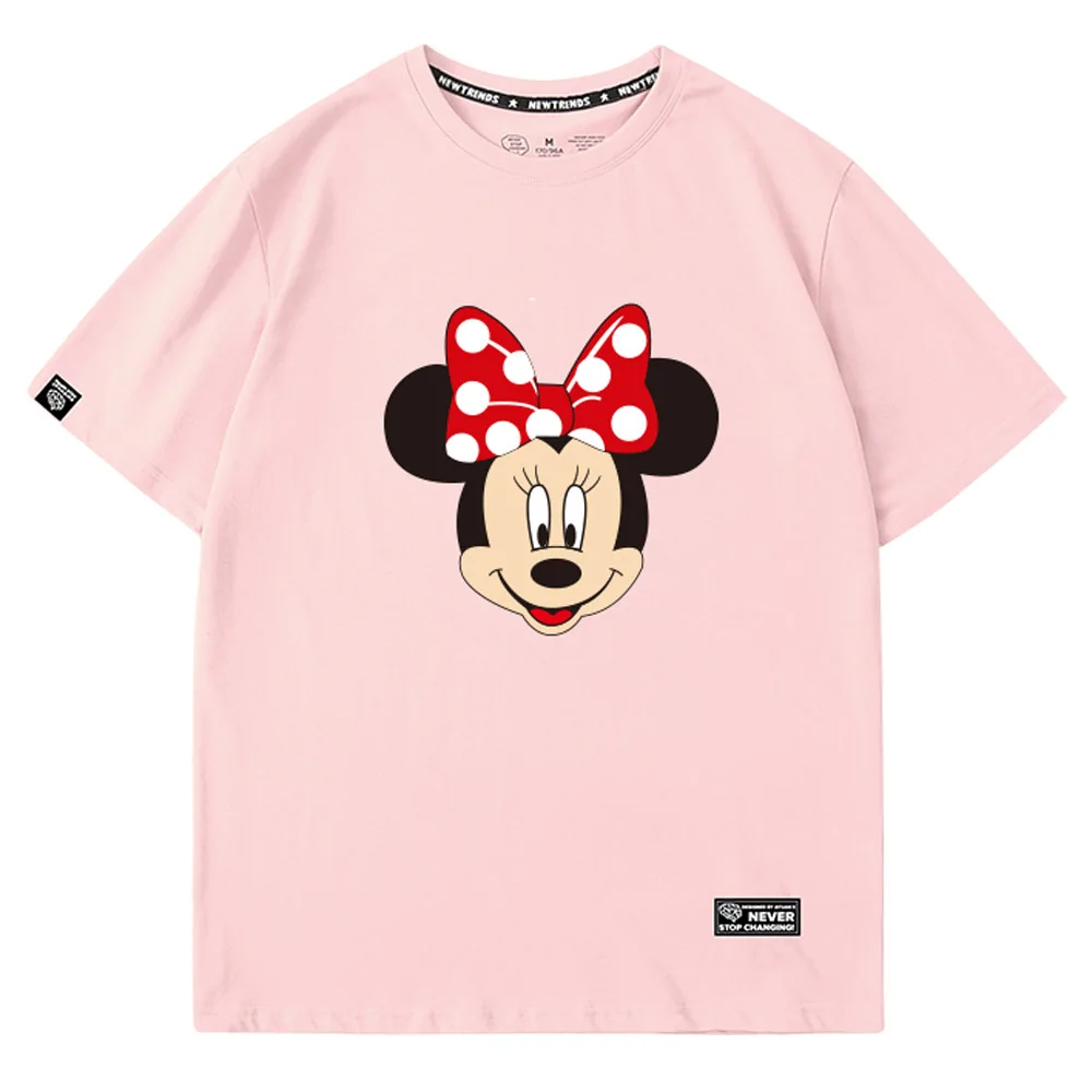 Стильная футболка с Минни Маус бантом в горошек мультяшным принтом круглым