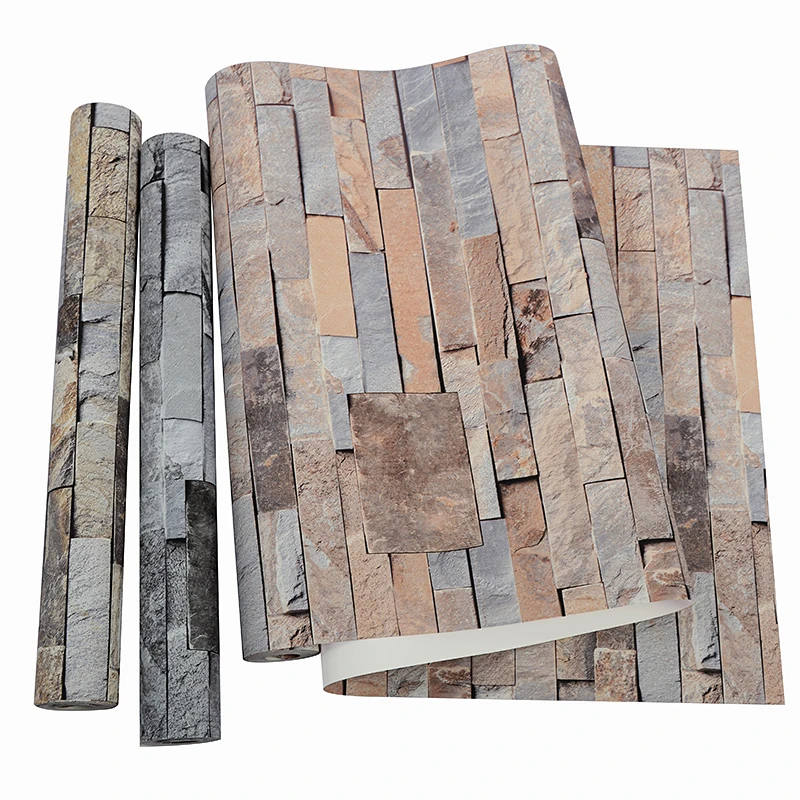 

Vintage Rustic 3D PVC effect Brick Wallpaper Roll ForThe Wall Stone Live Room Wall Paper DE PAPEL ROLL For Bedroom TV background