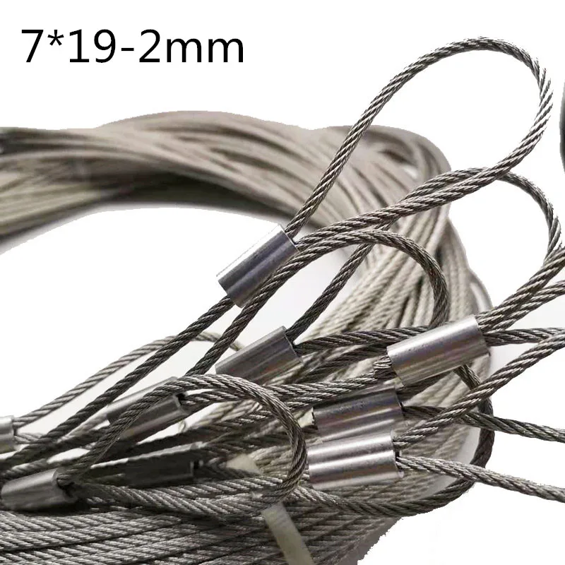 50M/100M 2mm Diameter 7X19 Construction 304 Stainless steel Wire rope Alambre Softer Fishing Lifting Cable